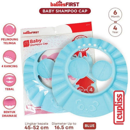 BabiesFirst Shampoo Cap Blue Topi Keramas Bayi Shower mandi
