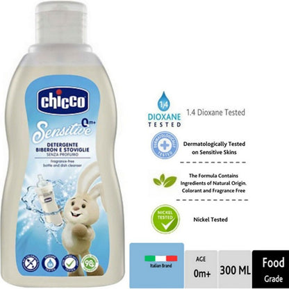 CHICCO Liquid Bottle Cleanser 300ml Sabun Cuci Botol Bayi