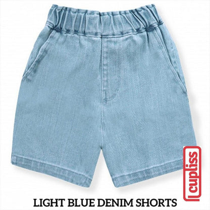 Light Blue Little Palmerhaus Shorts Denim Celana Anak