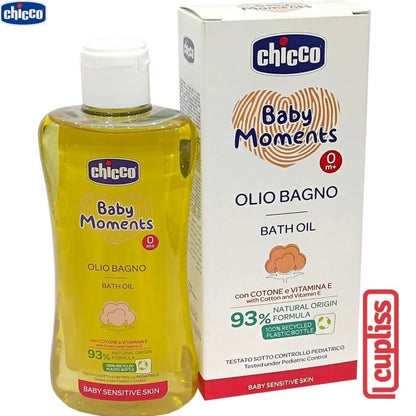 CHICCO Baby Moments Bath Oil for Sensitive Skin 200ml Minyak Mandi Bayi 200 ml 10240