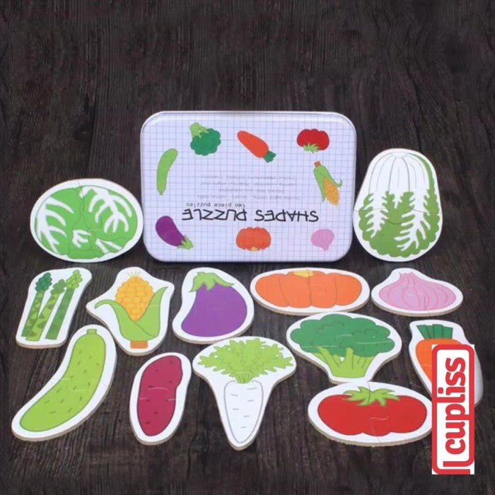 Shapes Puzzle Vegetables Mainan Edukasi Anak Puzzle kayu
