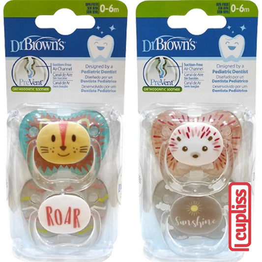 Dr Brown Prevent Printed Shield Pacifier Stage 1 Empeng Bayi 0-6M