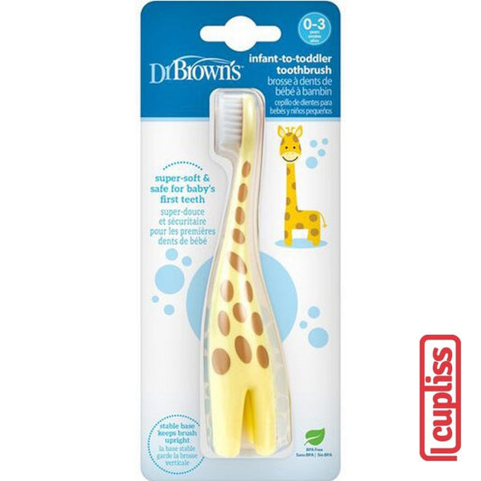 Dr Brown Infant to Toddler Toothbrush Giraffe Sikat Gigi Bayi Jerapah 0-3Y