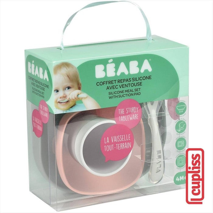 BEABA Silicone Meal Set 4 pcs 128611 Eucalyptus Alat Makan Anak