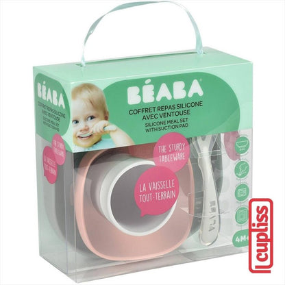 BEABA Silicone Meal Set 4 pcs 128611 Eucalyptus Alat Makan Anak