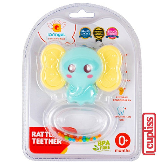 IQAngel Rattle Teether Toy Elephant Banana Mainan gigitan Bayi