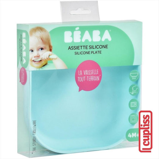 BEABA Silicone Suction Plate 122201 Blue Piring Makan Anak