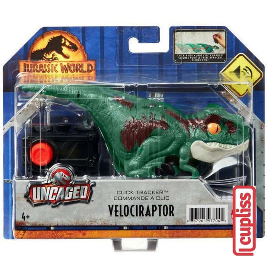 Mattel Jurassic World GYN41 Uncaged Click Tracker Velociraptor GYN38