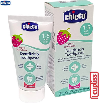 CHICCO Toothpaste No Fluoride 50ml Pasta Gigi Strawberry Odol Stroberi 50 ml 02321