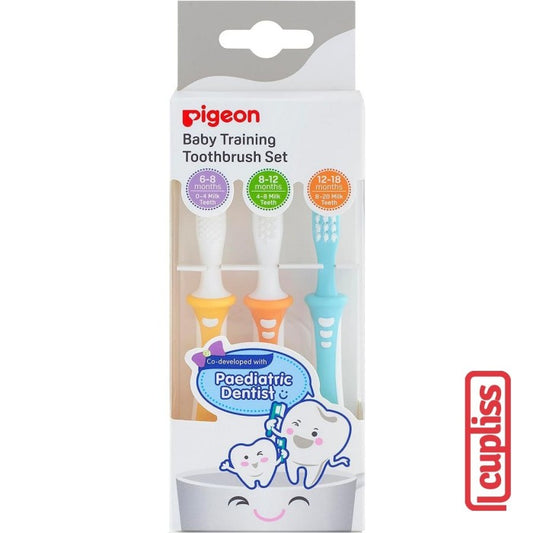 PIGEON Traning Toothbrush Lesson 1 2 3 Set Sikat Gigi Anak