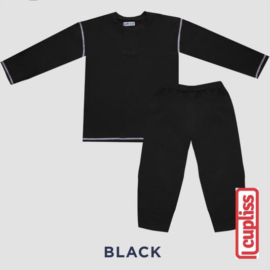 Kyds Overlocked Pjs Black Piyama Anak
