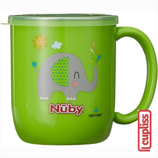NUBY 120159 240 ml Stainless Mug with Lid Elephant Gelas