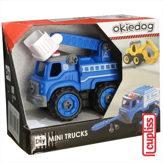 Okiedog Diy Mini Trucks Ladder Truck Mainan Bongkar Pasang Anak