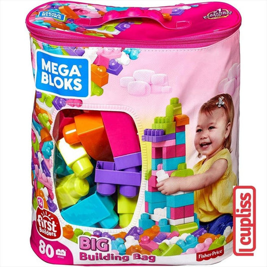 Mega Bloks First Builders DCH62 Big Building Bag 80 pcs Pink