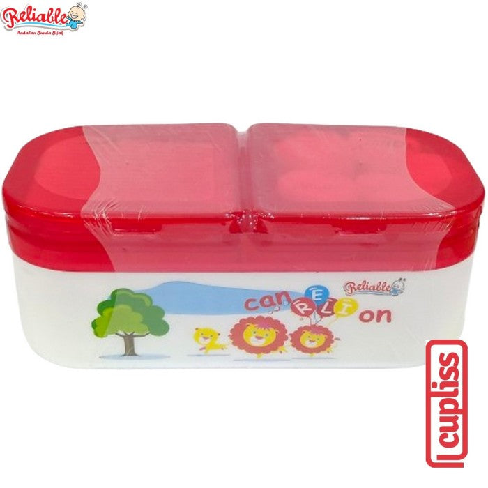 Reliable Tempat Bedak Bayi Double Susun Storage Cotton Ball Buds 10400