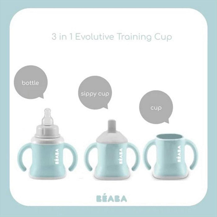 BEABA 3in1 Training Cup Evoluclip Airy Green Evolutive