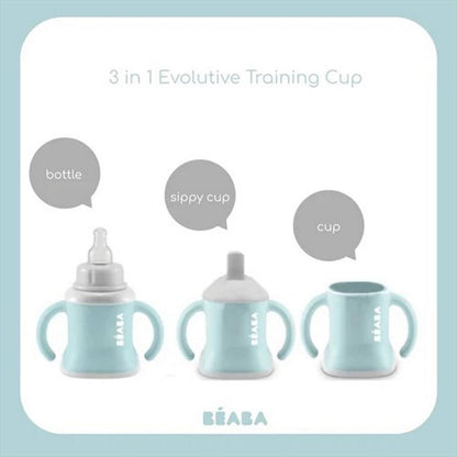BEABA 3in1 Training Cup Evoluclip Airy Green Evolutive