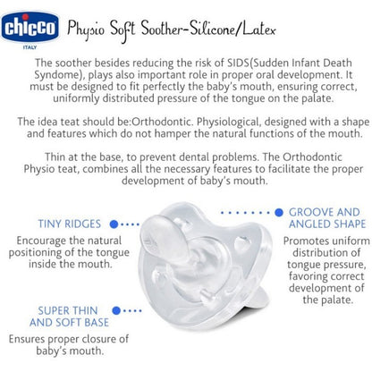 CHICCO Physio Soft Soother Silicone 6-16m Dot Botol Susu Bayi