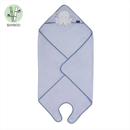 ClevaMama Bamboo Apron Towel Blue Octopus Handuk Mandi Bayi