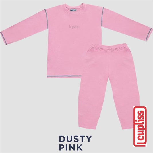 Kyds Overlocked Pjs Dusty Pink Piyama Anak
