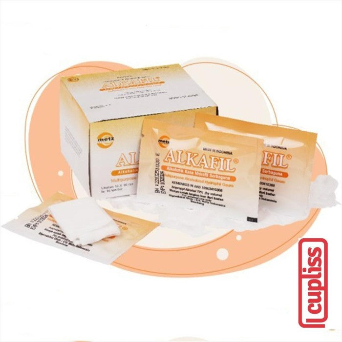 Alkafil Alkoholik Kasa Hidrofil 16 Sachet Kasa Tali Pusar Bayi