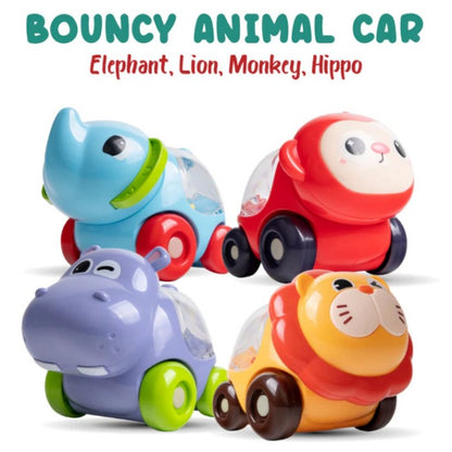 IQANGEL Bouncy Animal Car Mainan Mobil Bayi Karakter IQ Angel