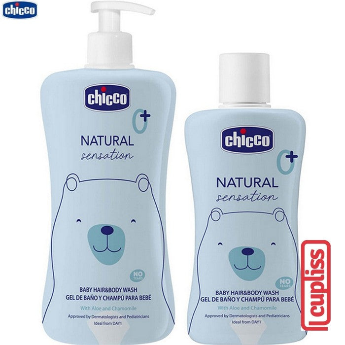 CHICCO Natural Sensation Baby Hair Body Wash Sabun Shampo Bayi D4051