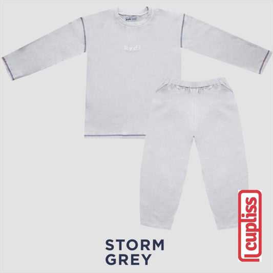 Kyds Overlocked Pjs Storm Grey Piyama Anak