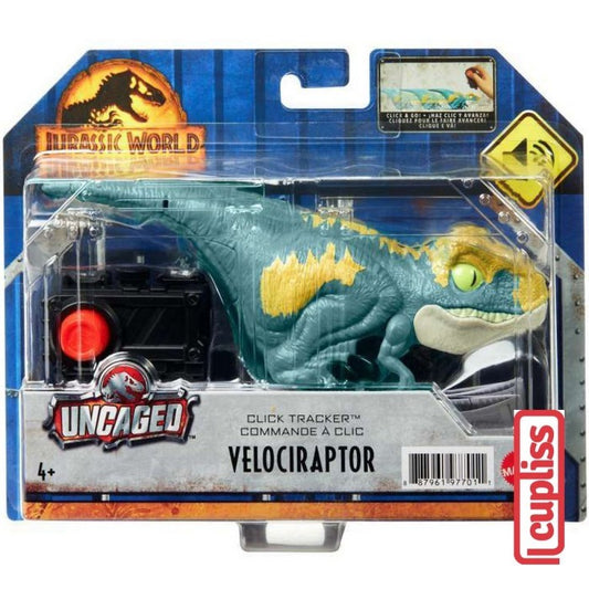 Mattel Jurassic World GYN39 Uncaged Click Tracker Velociraptor GYN38