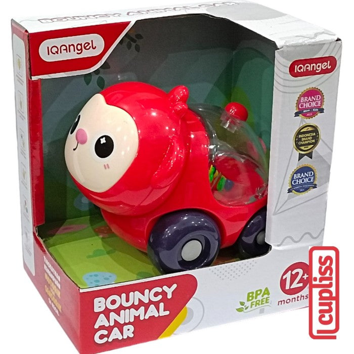 IQANGEL Bouncy Animal Car Mainan Mobil Bayi Karakter IQ Angel