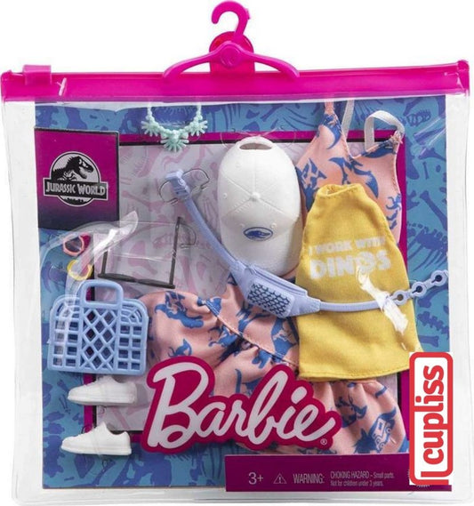 Mattel GRD63 Barbie Fashions Storytelling Pink Dress Jurassic GWB08