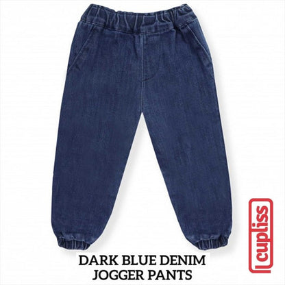 Dark Blue Little Palmerhaus Jogger Denim Celana Anak