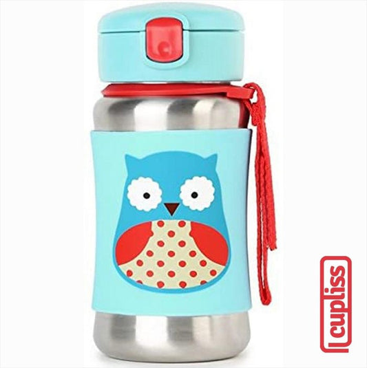 Skip Hop Zoo Stainless Straw Bottle 350 ml 111221 Owl Botol Minum Skip