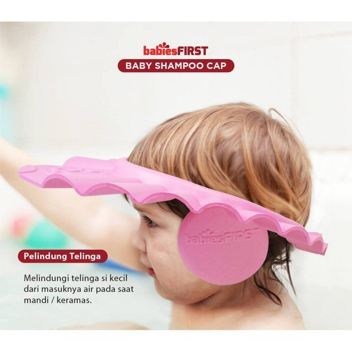 BabiesFirst Shampoo Cap Pink Topi Keramas Bayi Shower Mandi