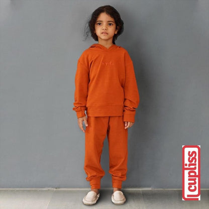 Kyds Jersey Hoodie Set Pumpkin Orange Setelan Hoodie Anak