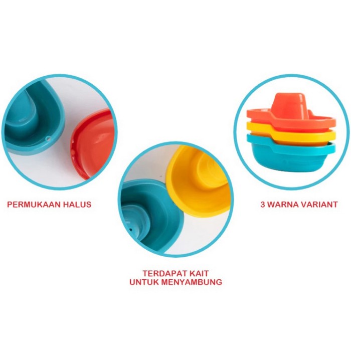 IQANGEL Colorful Boat Bath Toys IQ0220 Mainan Mandi Perahu Bayi IQ Angel