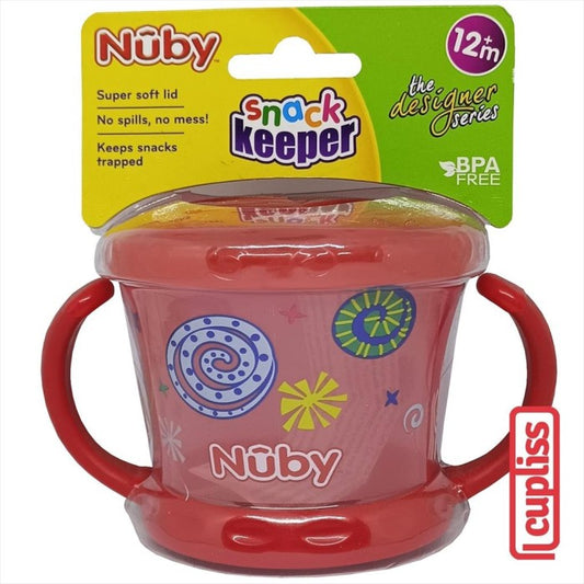 NUBY 1Pk Snack Keeper Print 250ml Red 250 ml