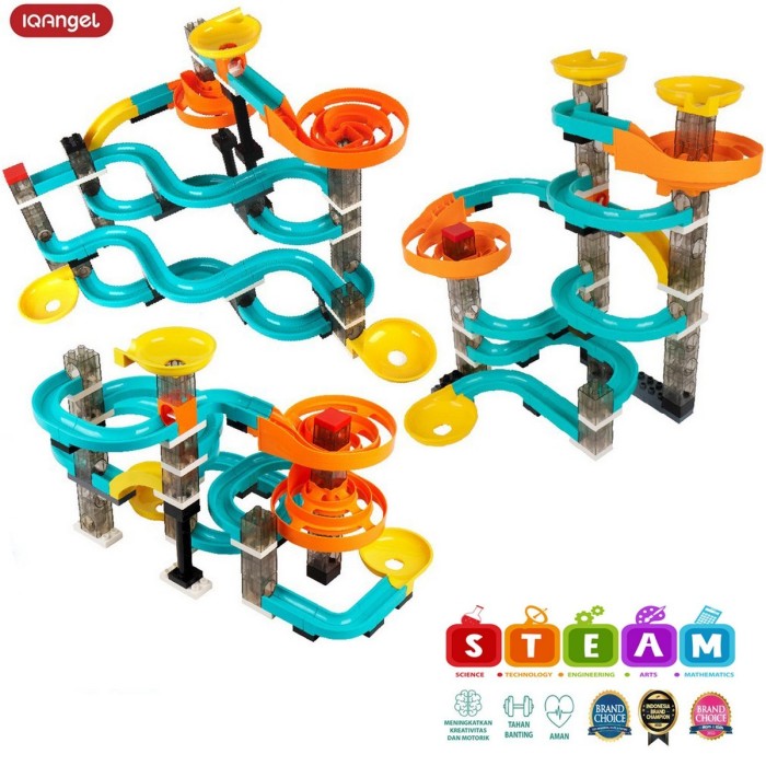 IQANGEL Creative Block & Marble Run Toys Euclidean Orbit IQ1020 Mainan Susun Balok IQ Angel