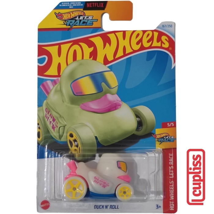 Hot Wheels HW Basic HTC11 Duck N Roll Glow in Dark Lets Race Netflix Mattel Hotwheels