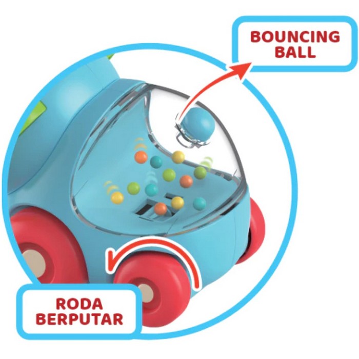 IQANGEL Bouncy Animal Car Mainan Mobil Bayi Karakter IQ Angel