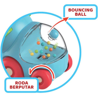 IQANGEL Bouncy Animal Car Mainan Mobil Bayi Karakter IQ Angel