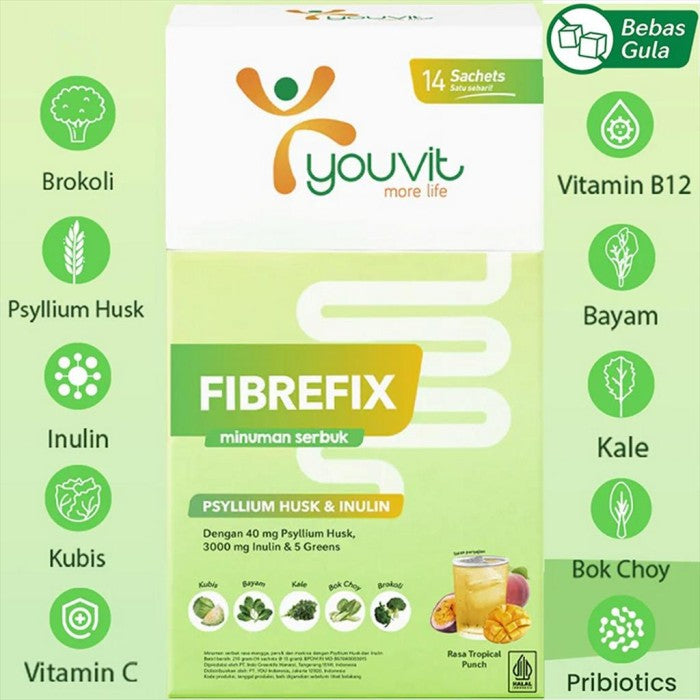 YOUVIT Powder Drink Fibrefix 7 Days Minuman Serbuk Fiber Konstipasi