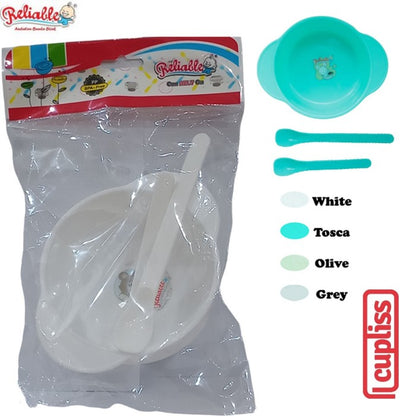 Reliable Feeding Set Mangkok Sendok Bayi Ekonomis Kemasan Plastik 5503