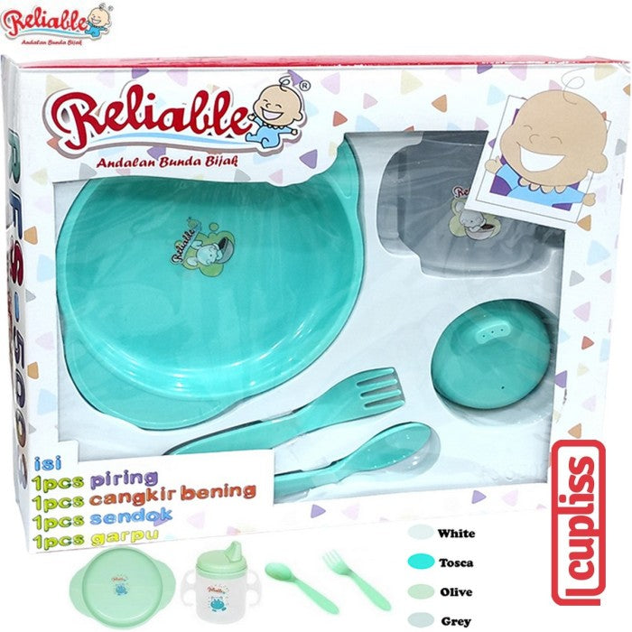 Reliable Feeding Set Piring Tempat Makan Kecil Bayi Kemasan Box 5003