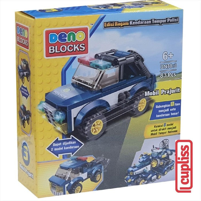 DENO DN30 Blocks Mobil Prajurit 8 Assortements Mainan Anak