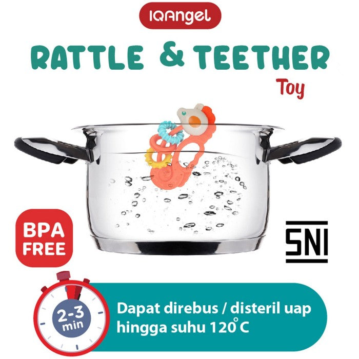 IQAngel Rattle Teether Toy Apple Mainan gigitan Bayi