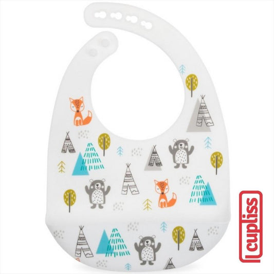 NUBY Silicone Bib 128806 Happy Hunting Celemek bayi
