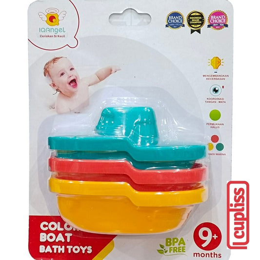 IQANGEL Colorful Boat Bath Toys IQ0220 Mainan Mandi Perahu Bayi IQ Angel