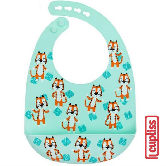 NUBY Silicone Bib 128809 Macarenatigers Celemek Bayi