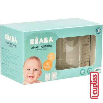 BEABA Set of 2 Maxi portions 240ml Tritan 127786 Blue Grey